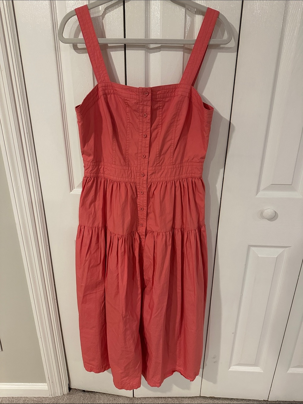 Banana Republic Coral Button-Front Sun Dress